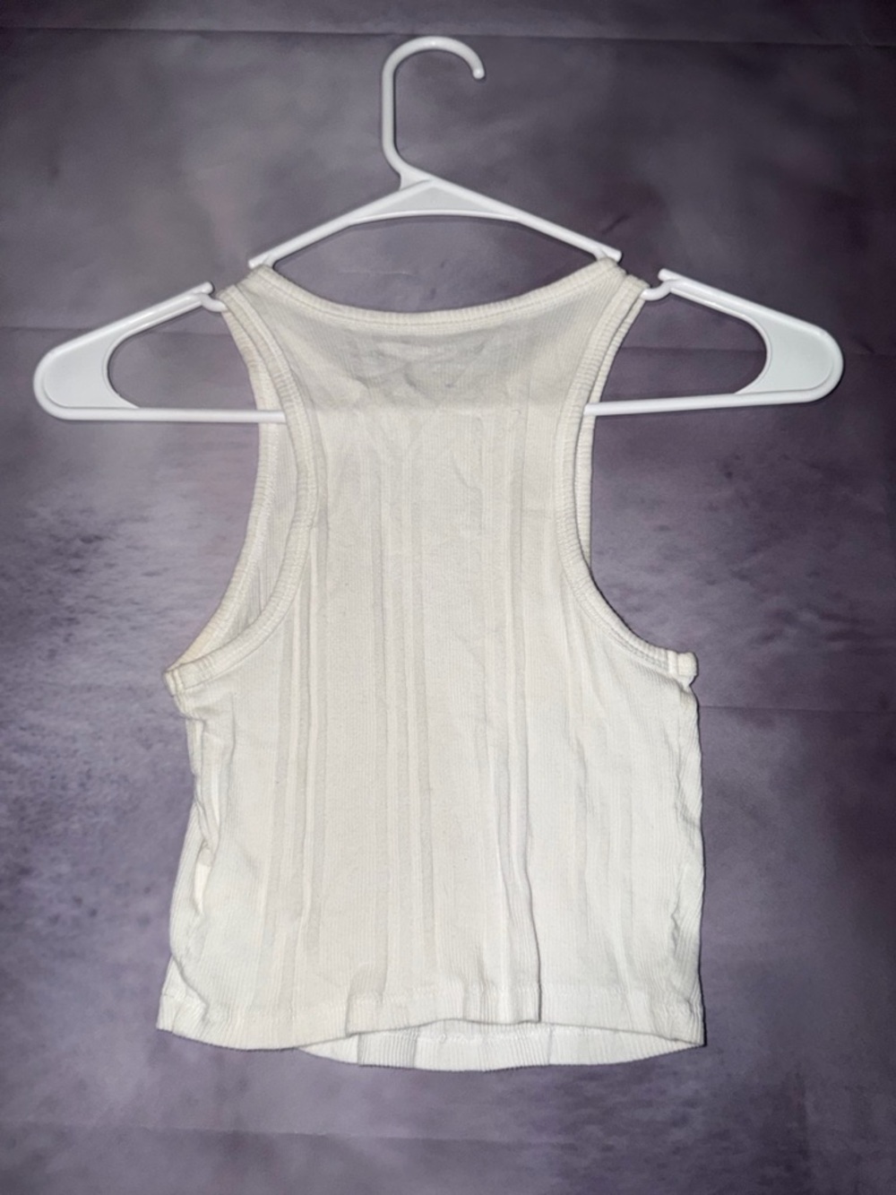Aeropostale Cream Ribbed Racerback Crop Tank - Picture 2 of 3